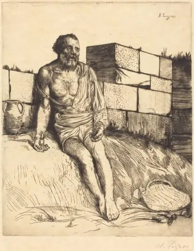 Job, 1st plate, by Alphonse Legros