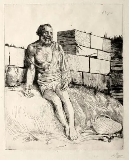 Job (First Plate), by Alphonse Legros