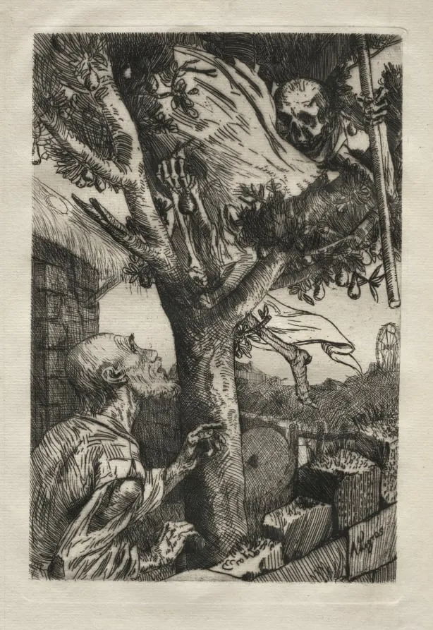 La mort dans le piorier, by Alphonse Legros, 1872