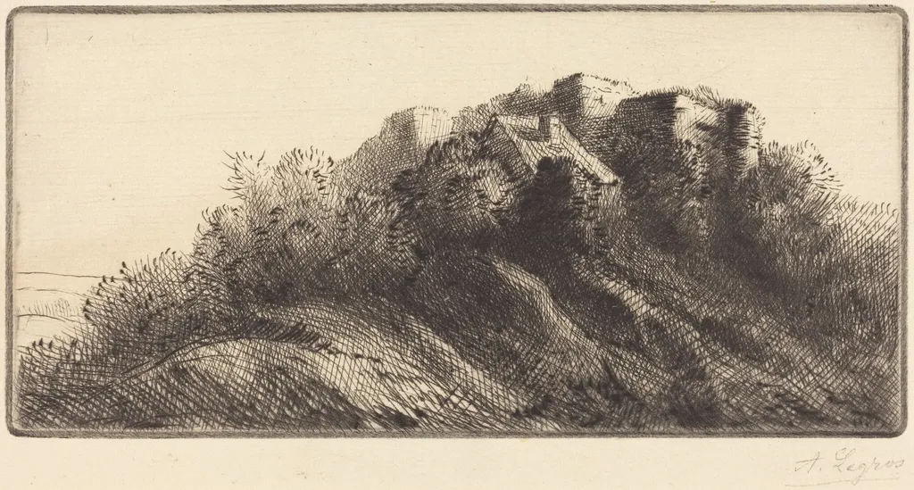 Landscape (Paysage), by Alphonse Legros, ink, 1874