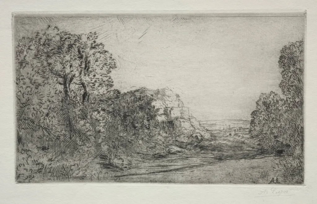 Landscape: Sunrise, by Alphonse Legros, 1884