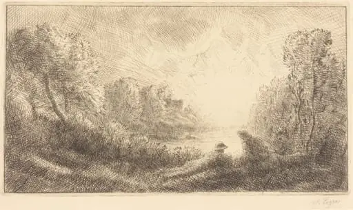 Landscape: Sunrise (Paysage: Lever du soleil), by Alphonse Legros