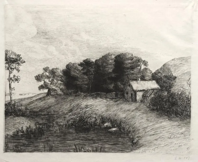 Landscape with a Pond, by Alphonse Legros, 1884