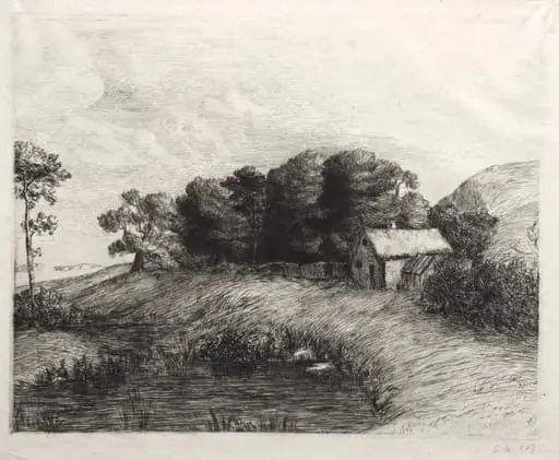 Landscape with a Pond, by Alphonse Legros