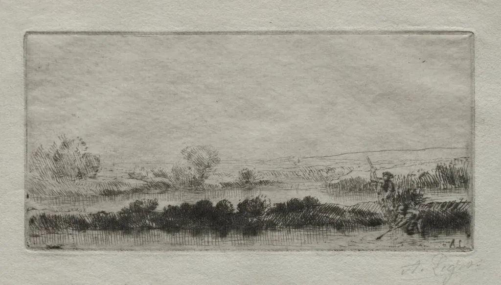 Landscape with Peat-bog: In the Marsh, by Alphonse Legros, 1884