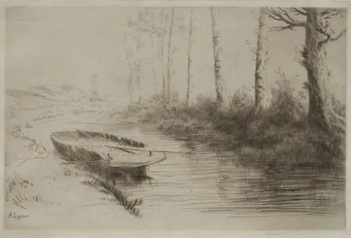Le Canal:  Effet du matin, by Alphonse Legros