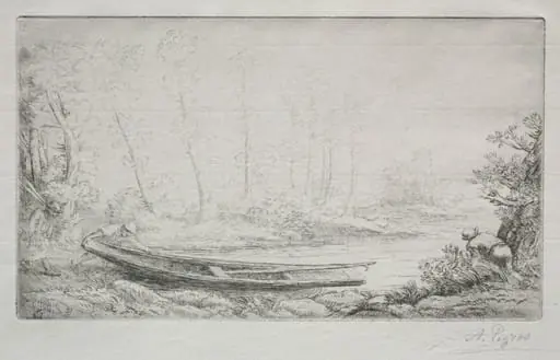 Le Départ pour le pêche, dans les brumes, by Alphonse Legros