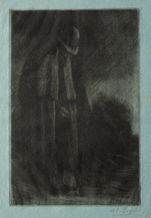 Le Voyageur à l'Abri, by Alphonse Legros, 1882