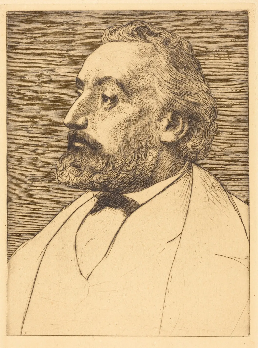 Leon Gambetta, 2nd plate, by Alphonse Legros, ink, 1874