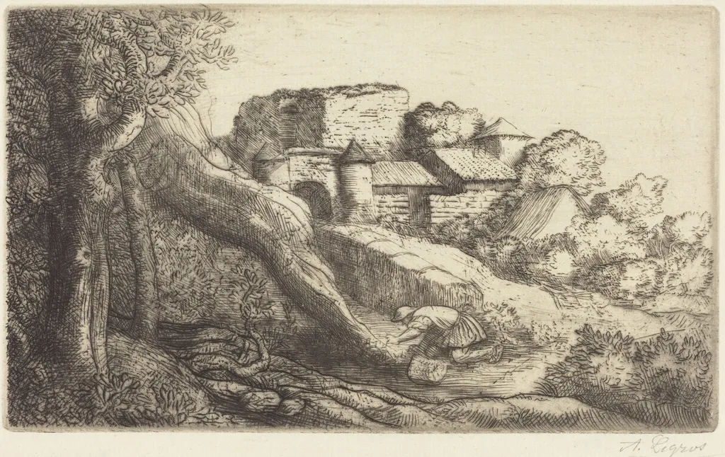 Little Burner of Grass (Le petit bruleur d'herbe), by Alphonse Legros, ink, 1874