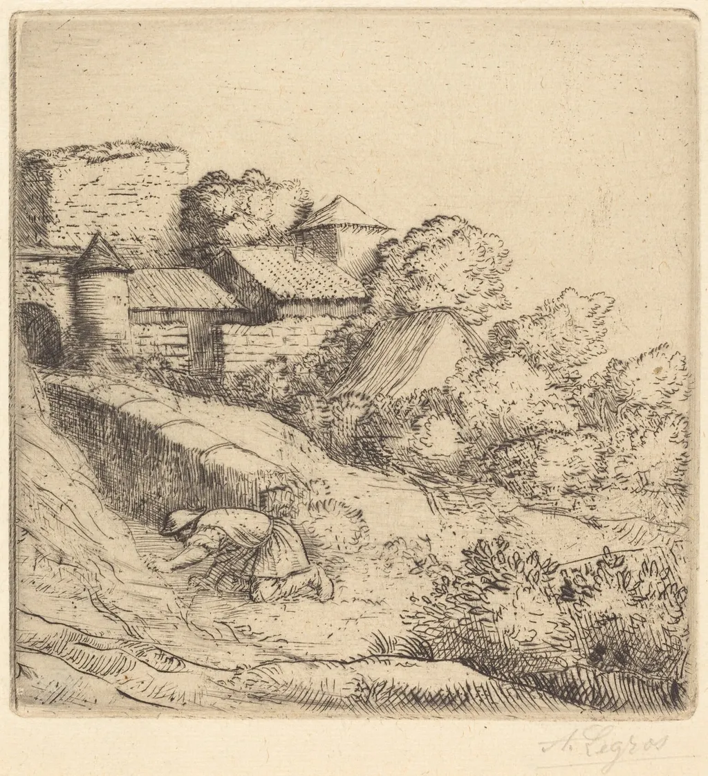 Little Burner of Grass (Le petit bruleur d'herbe), by Alphonse Legros, ink, 1874