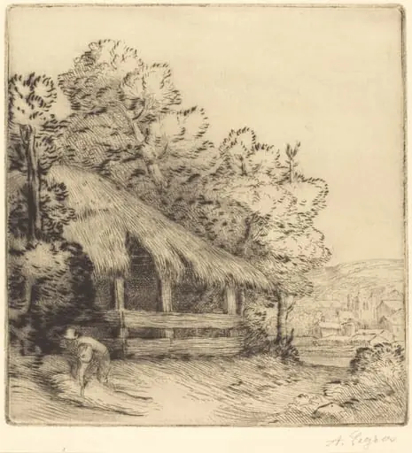 Little Shelter (Le petit hangar), by Alphonse Legros