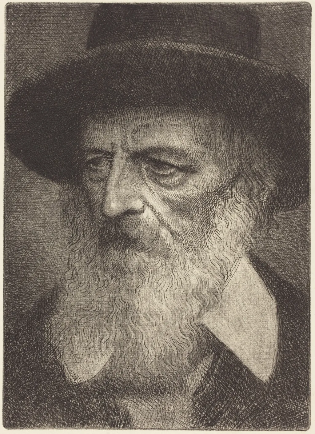 Lord A. Tennyson, 2nd plate, by Alphonse Legros, ink, 1874