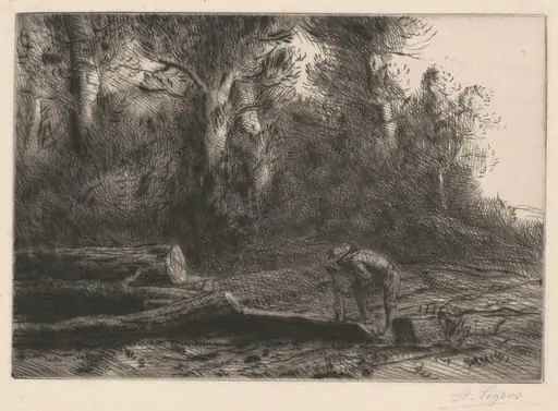 Man Squaring Logs (Homme qui fend des bûches), by Alphonse Legros
