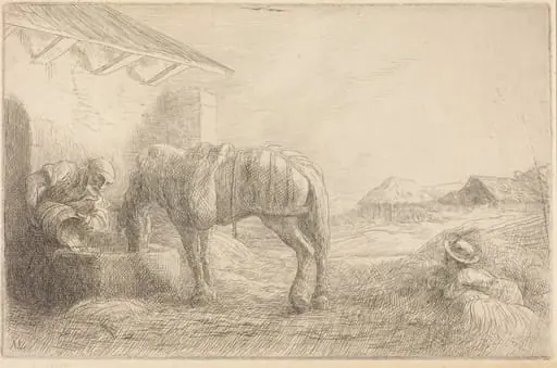 Man Watering a Horse (Homme abreuvant un cheval), by Alphonse Legros