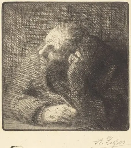 Meditation (La meditation), by Alphonse Legros