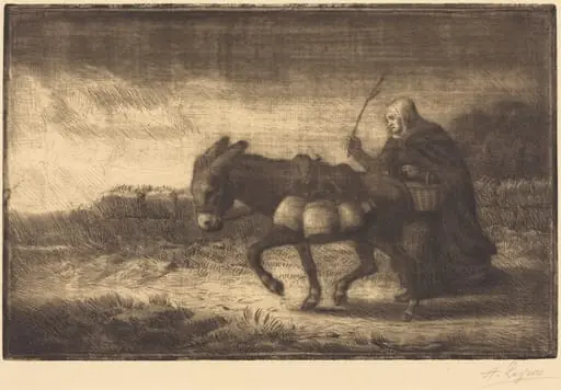 Milkmaid of Boulogne, 1st plate (Laitiere a Boulogne), by Alphonse Legros