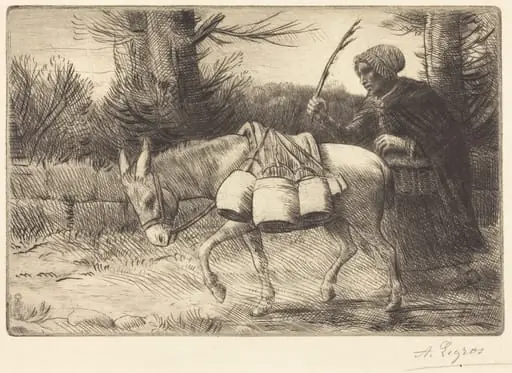Milkmaid of Boulogne, 3rd plate (Laitiere a Boulogne), by Alphonse Legros