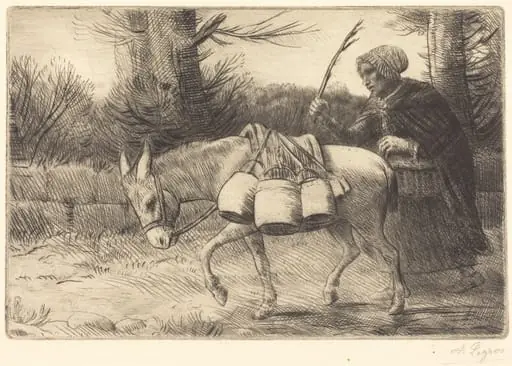 Milkmaid of Boulogne, 3rd plate (Laitiere a Boulogne), by Alphonse Legros