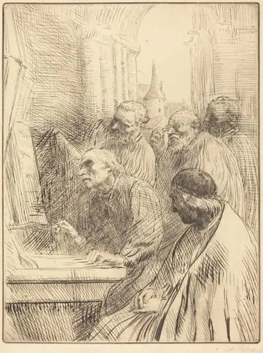 Monks at Church (Les moines a l'eglise), by Alphonse Legros
