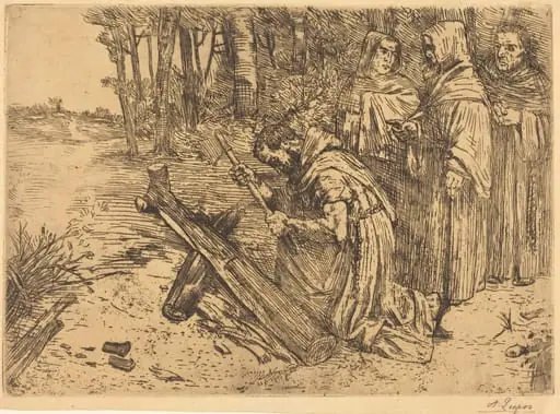 Monks Chopping Wood (Les moines bucherons), by Alphonse Legros