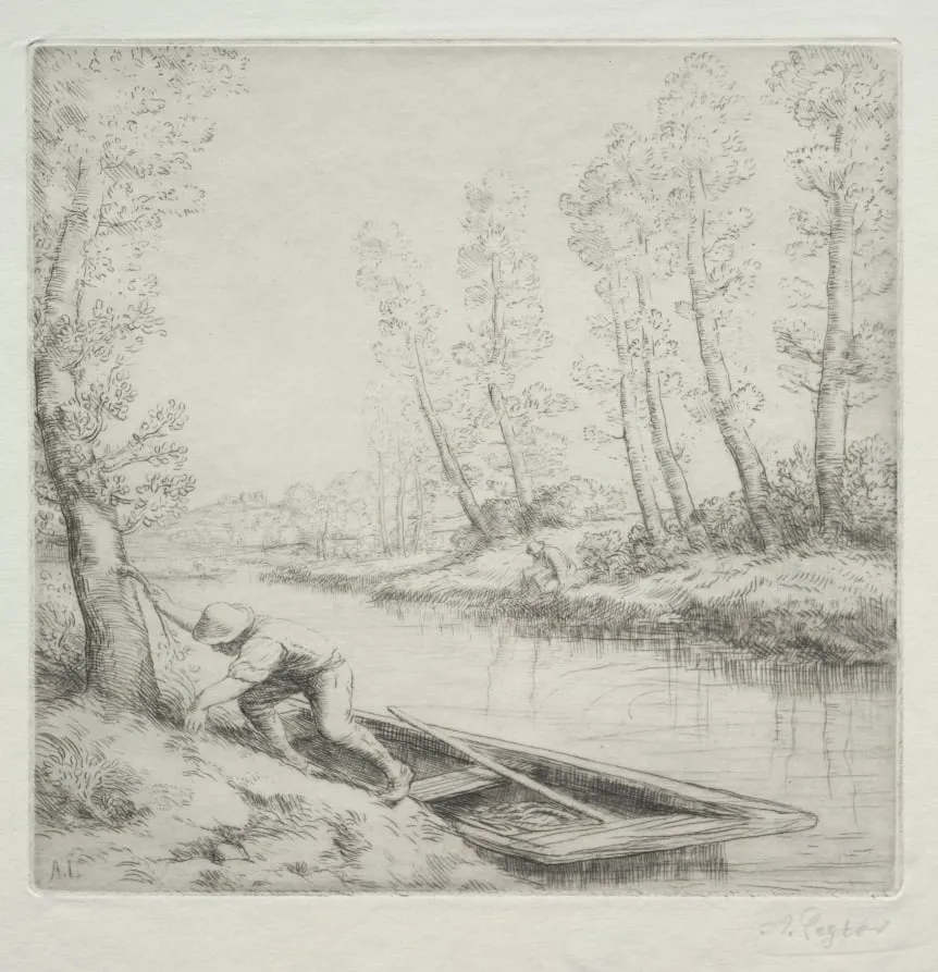 Morning on the River (Le Matin sur la rivière), by Alphonse Legros, 1884