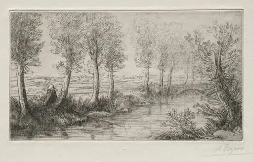 Near the Mill, by Alphonse Legros