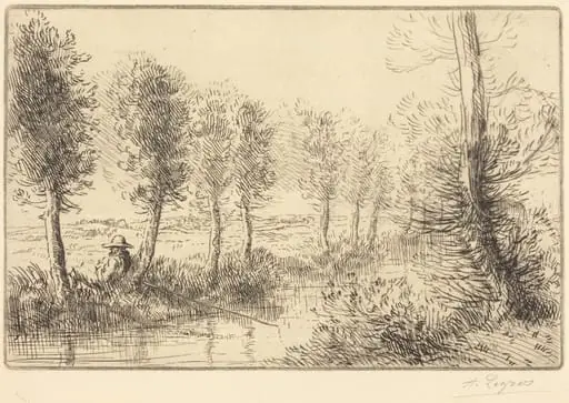 Near the Mill (Pres du moulin), by Alphonse Legros