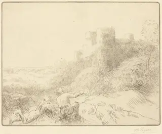 Old Chateau (Un vieux chateau), by Alphonse Legros, 1874
