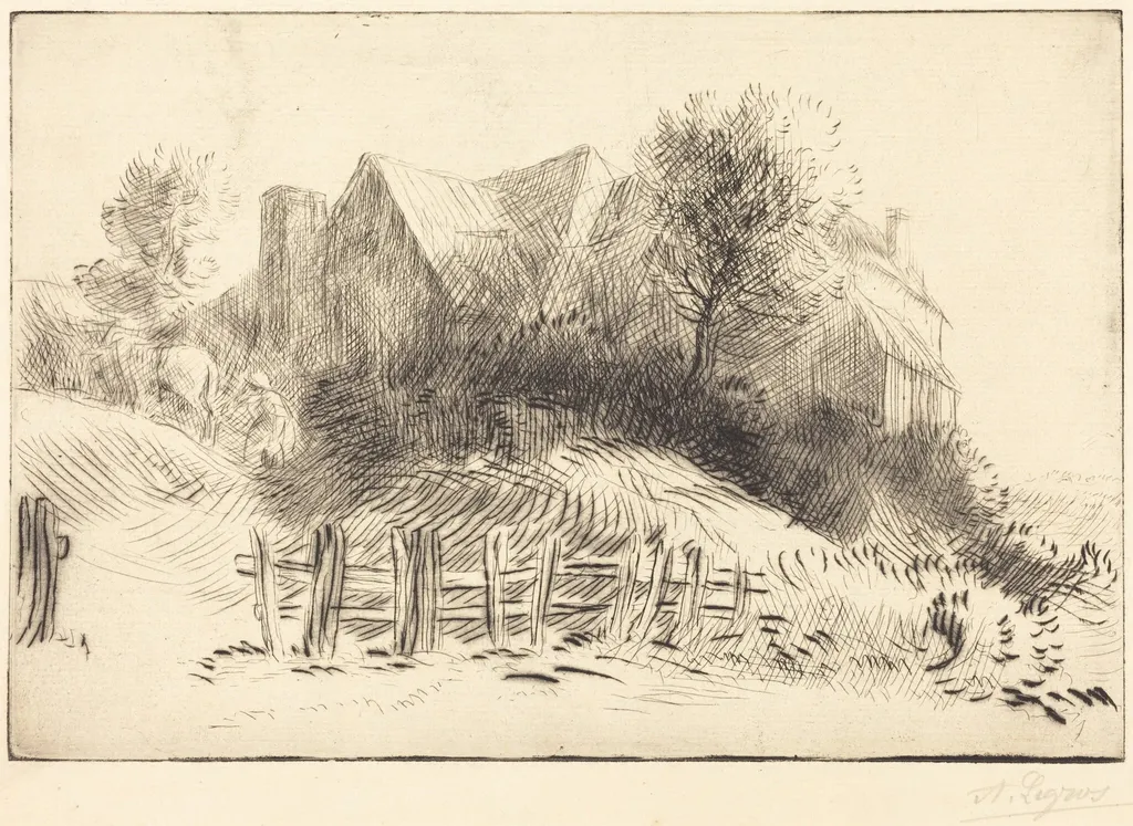 Old Inn (Une ancienne auberge), by Alphonse Legros, ink, 1874