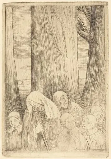 Orphans (Les orphelins (?)), by Alphonse Legros