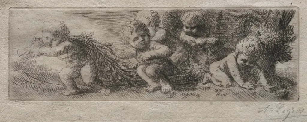 Plate for Top of Pin Box, by Alphonse Legros, 1884