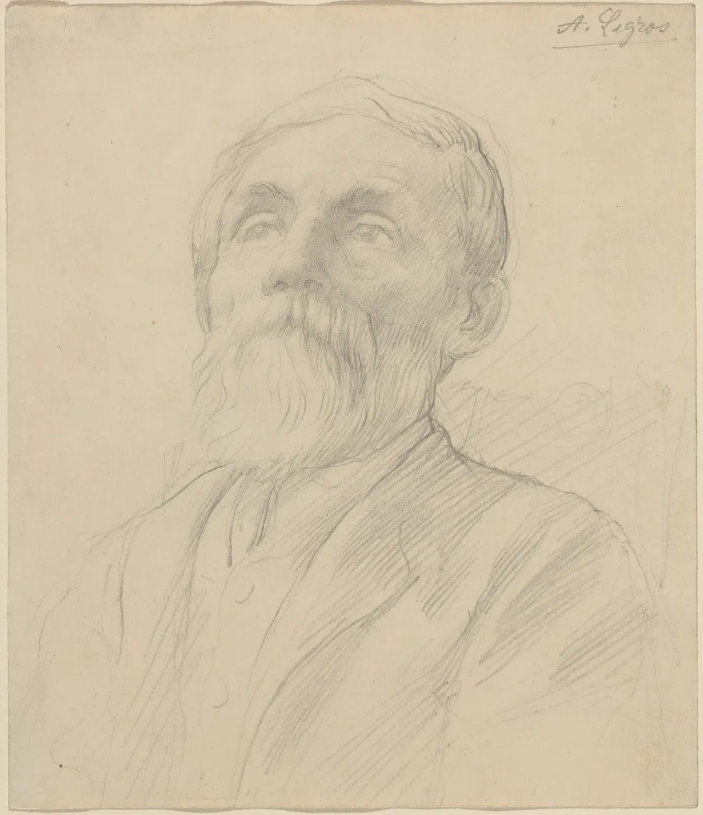 Portrait of an Old Man, by Alphonse Legros, graphite, 1874