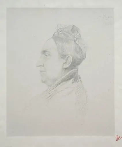 Portrait of Madame Kemp in Profile (2nd Plate), by Alphonse Legros