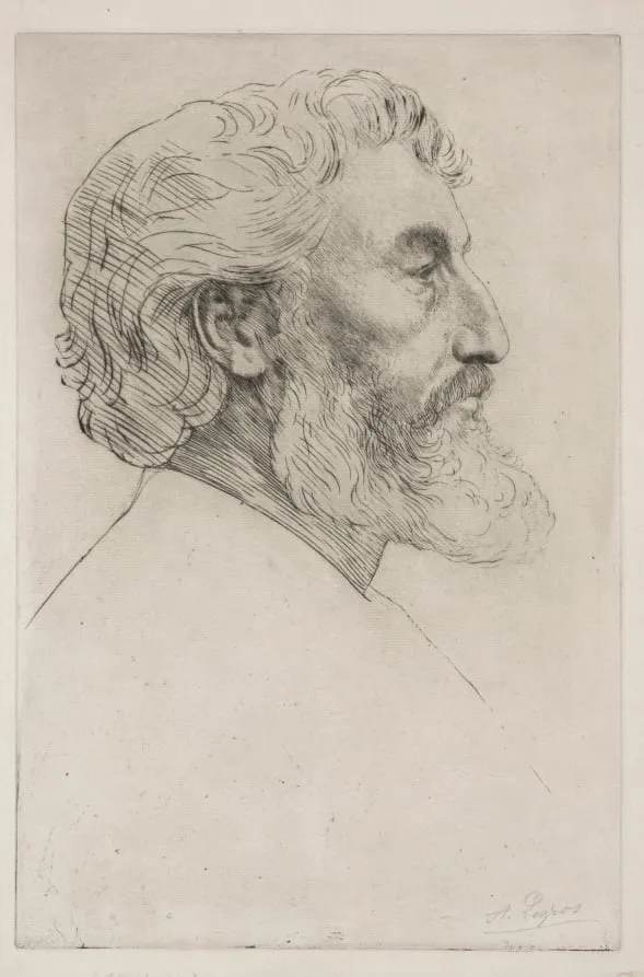 Portrait of Sir Frederick Leighton (first plate), by Alphonse Legros, 1878