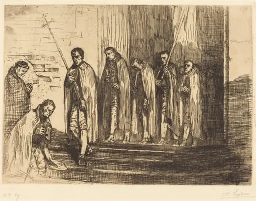 Procession Leaving a Church (La sortie de la procession), by Alphonse Legros