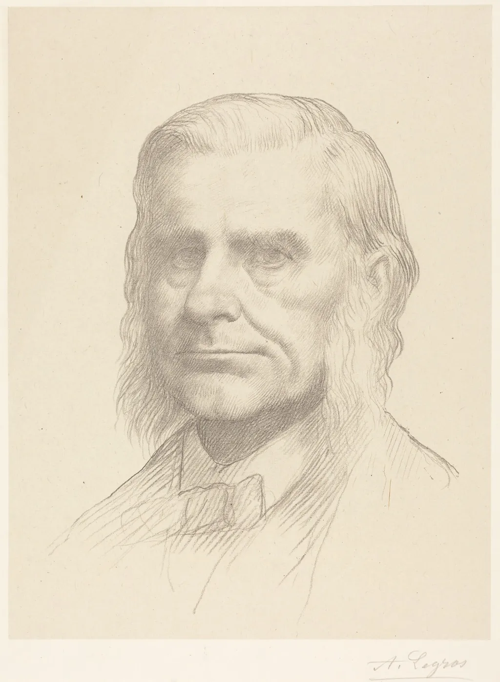 Professor Huxley, 2nd plate, by Alphonse Legros, ink, 1874