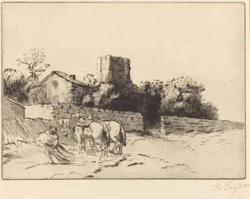 Rectory Wall (Le mur du presbytere), by Alphonse Legros
