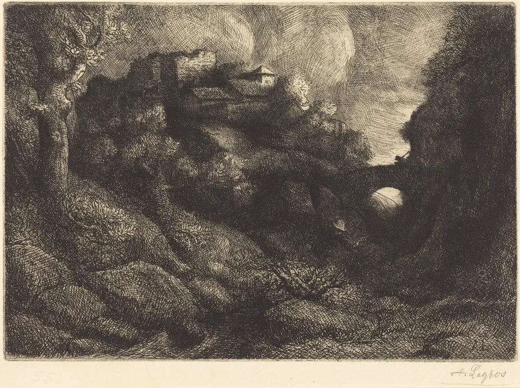 Remembrance of Italy (Souvenir d'Italie), by Alphonse Legros, ink, 1874