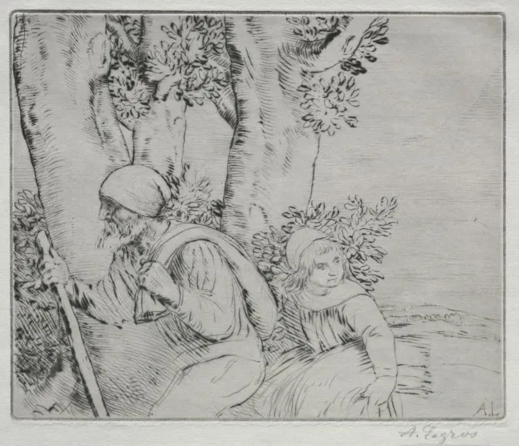 Return from the Field (2nd plate), by Alphonse Legros, 1884