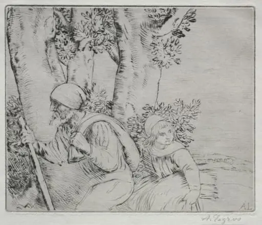 Return from the Field (2nd plate), by Alphonse Legros