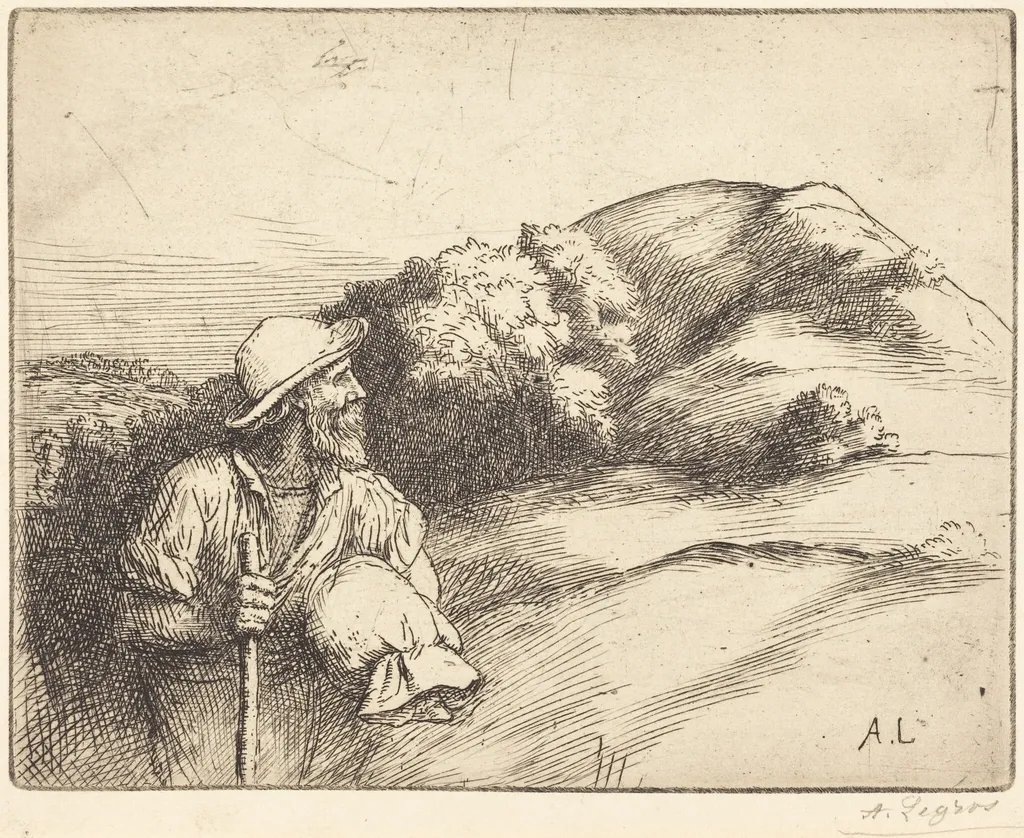 Return from the Fields (Le retour des champs), by Alphonse Legros, ink, 1874