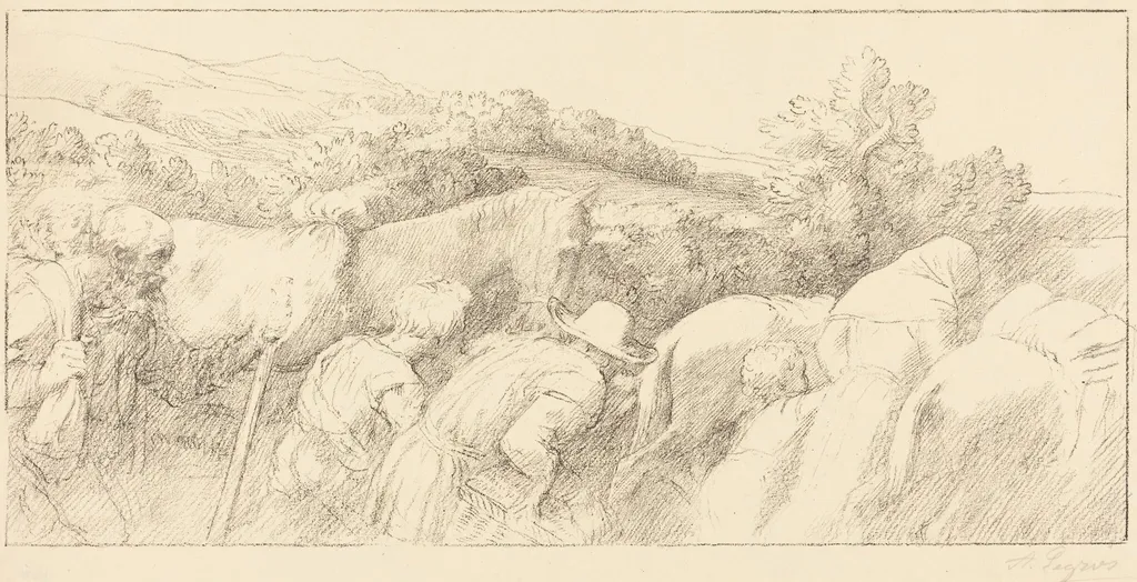Return of the Peasants (Le retour des paysans), by Alphonse Legros, ink, 1874