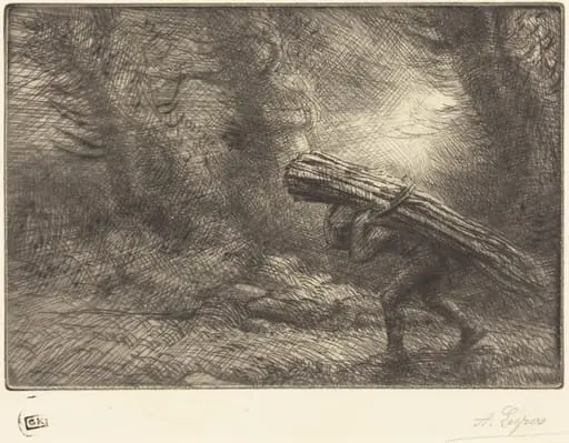Return to the Cottage (Le retour a la chaumiere), by Alphonse Legros