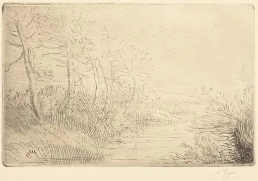 Riverbank (Bord de la riviere), by Alphonse Legros