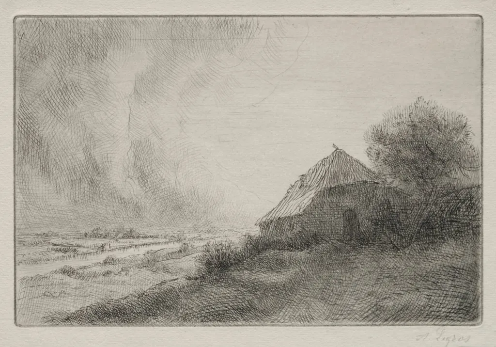 Ruined House on a Hillside, by Alphonse Legros, 1884