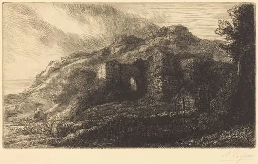 Ruins of a Chateau (Les ruines du chateau), by Alphonse Legros