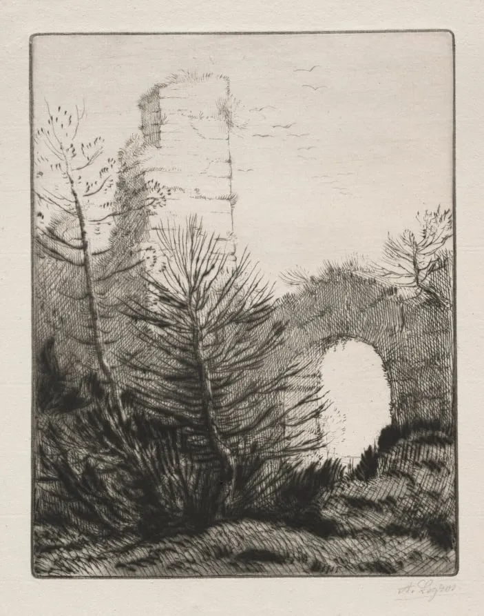 Ruins of a Monastery, by Alphonse Legros, 1884
