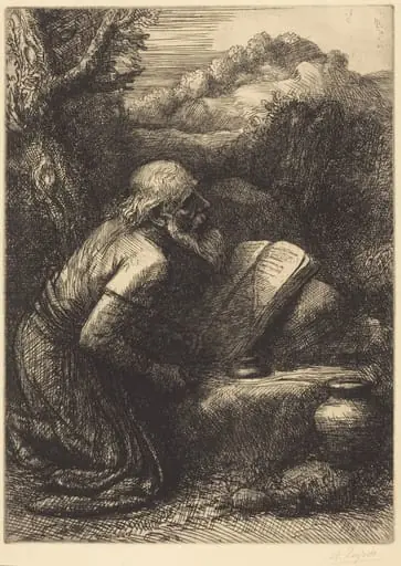 Saint Jerome, 2nd plate, by Alphonse Legros