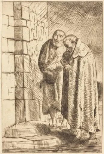 Saint Peter and Saint Paul in the Door of M. Richard (St. Pierre et St. Paul a la porte de M. Richard, by Alphonse Legros